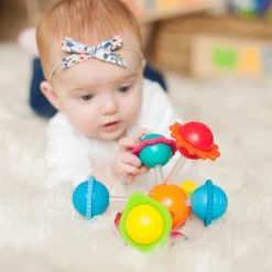 Wimzle Sensory Discovery Toy | Spinning Orbs & Silicone Rings