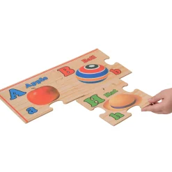 Wooden Alphabet Floor Puzzle | 26-Piece Educational Puzzle with Real Photos