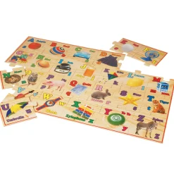 Wooden Alphabet Floor Puzzle | 26-Piece Educational Puzzle with Real Photos