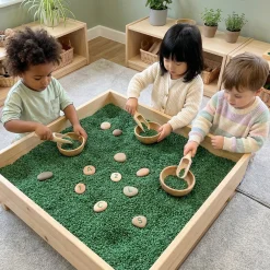 Wooden Bowls & Spoons Sensory Exploration Set | Natural Fine Motor Sorting and Measuring Activity