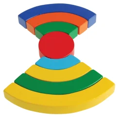 Wooden Circle Puzzle for Kids – Montessori Shape Sorting & Building Toy, Colorful Educational Wooden Blocks for Preschool Math, Fine Motor Skills, and Creative Play (Ages 3+)