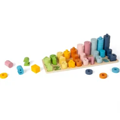 Wooden 1–10 Counting Board | 78-Piece Number Sorting, Shape Matching & Stacking Puzzle Toy