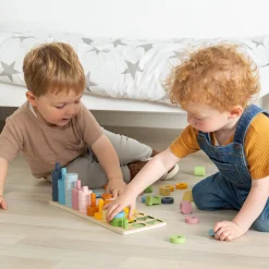Wooden 1–10 Counting Board | 78-Piece Number Sorting, Shape Matching & Stacking Puzzle Toy