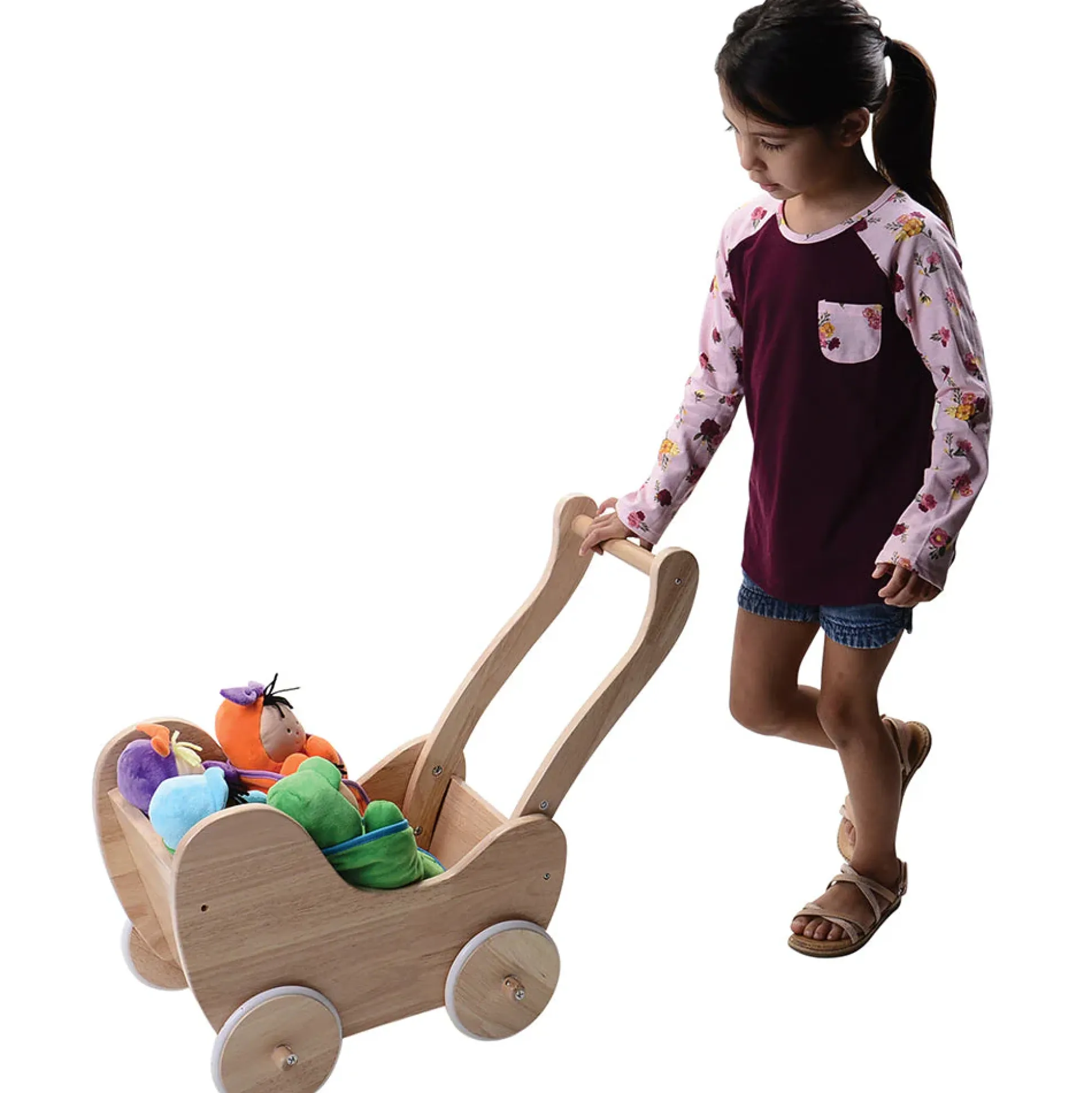 Wooden Doll Buggy