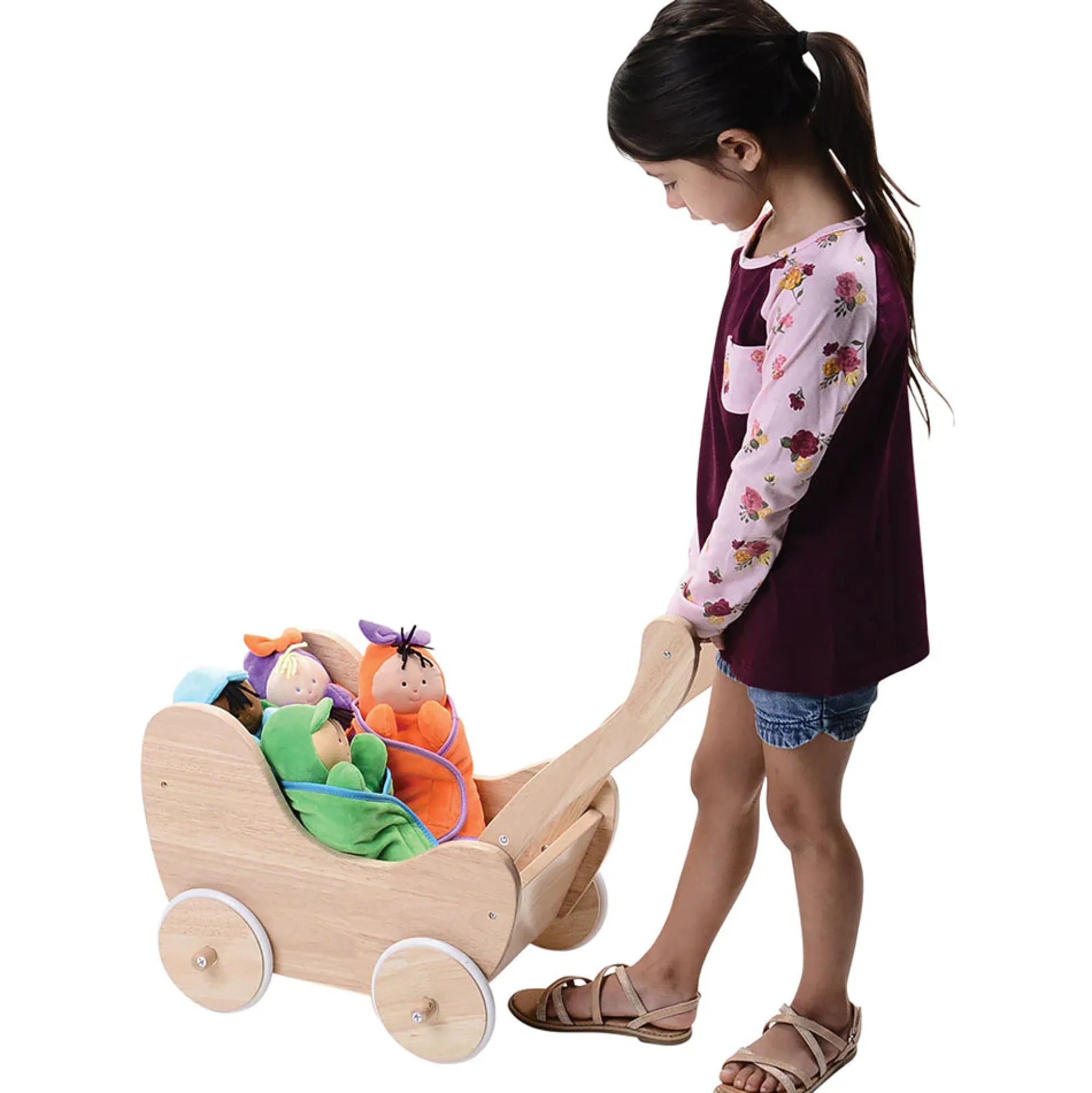 Wooden Doll Buggy