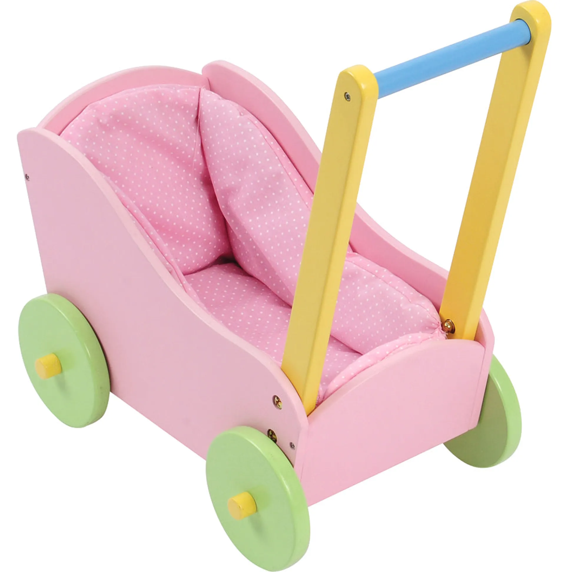Wooden Doll Carriage with Soft Lining | For 12-15 Inch Dolls