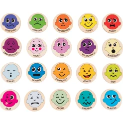 Wooden Emotion Magnets | 20-Piece Toddler Feelings Recognition Set