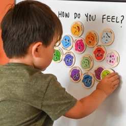 Wooden Emotion Magnets | 20-Piece Toddler Feelings Recognition Set
