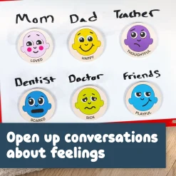 Wooden Emotion Magnets | 20-Piece Toddler Feelings Recognition Set