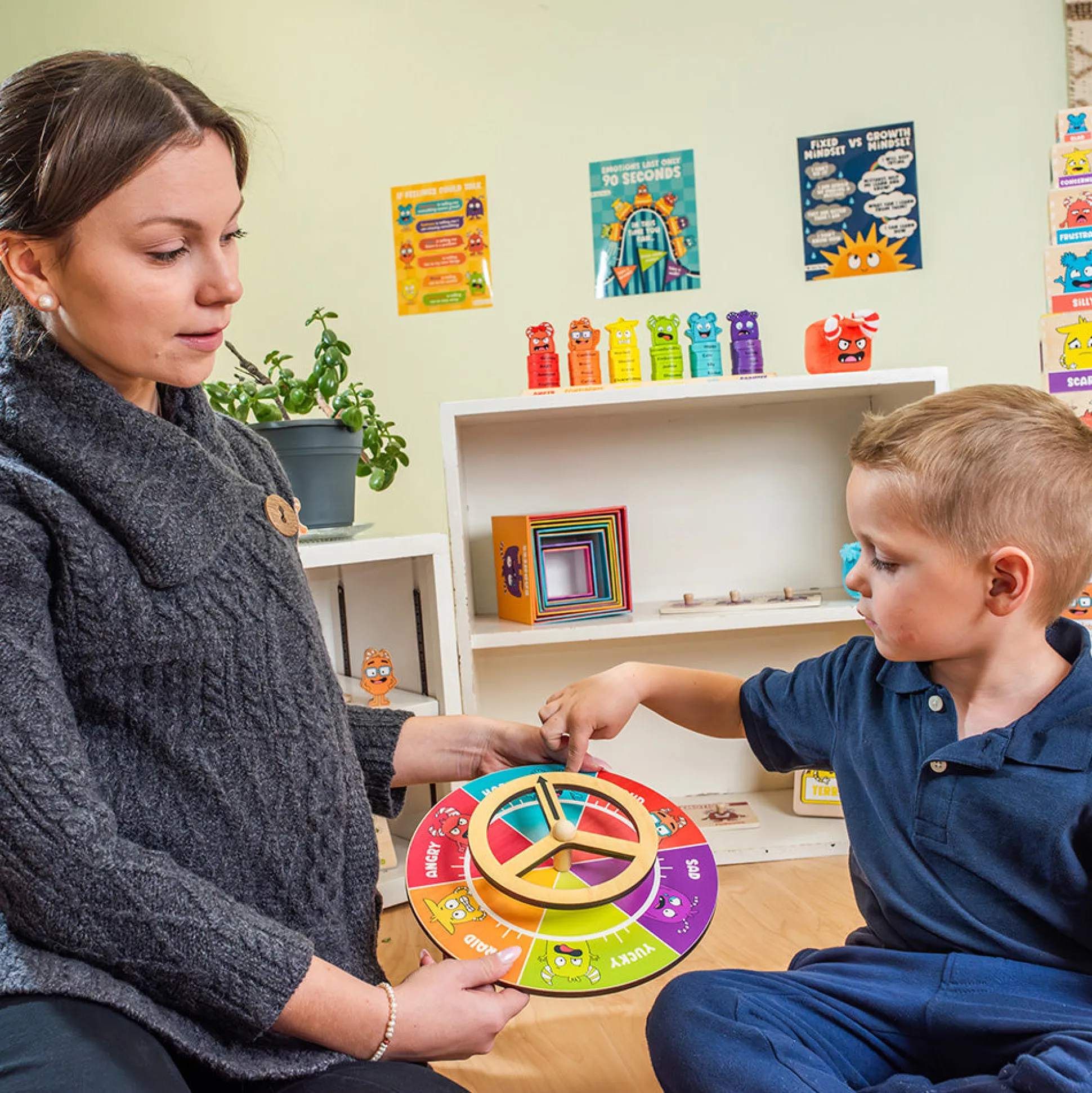 Wooden Emotions Steering Wheel | Hands-On Feelings & Self-Regulation Toy