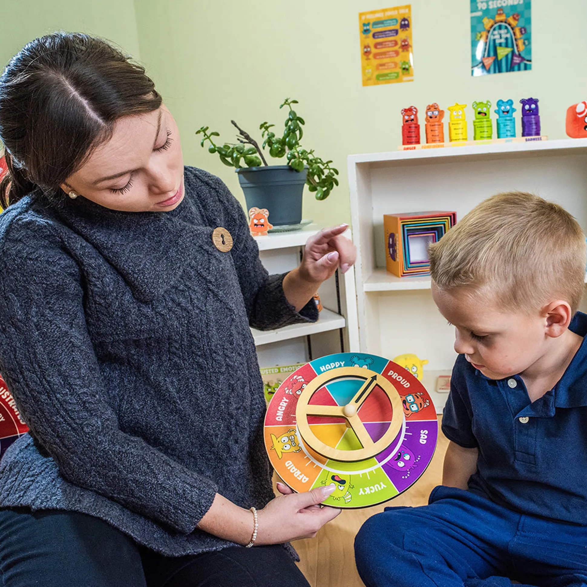 Wooden Emotions Steering Wheel | Hands-On Feelings & Self-Regulation Toy