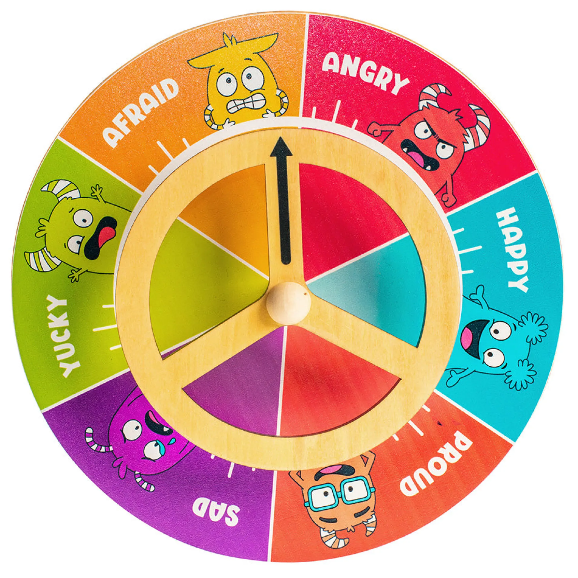 Wooden Emotions Steering Wheel | Hands-On Feelings & Self-Regulation Toy