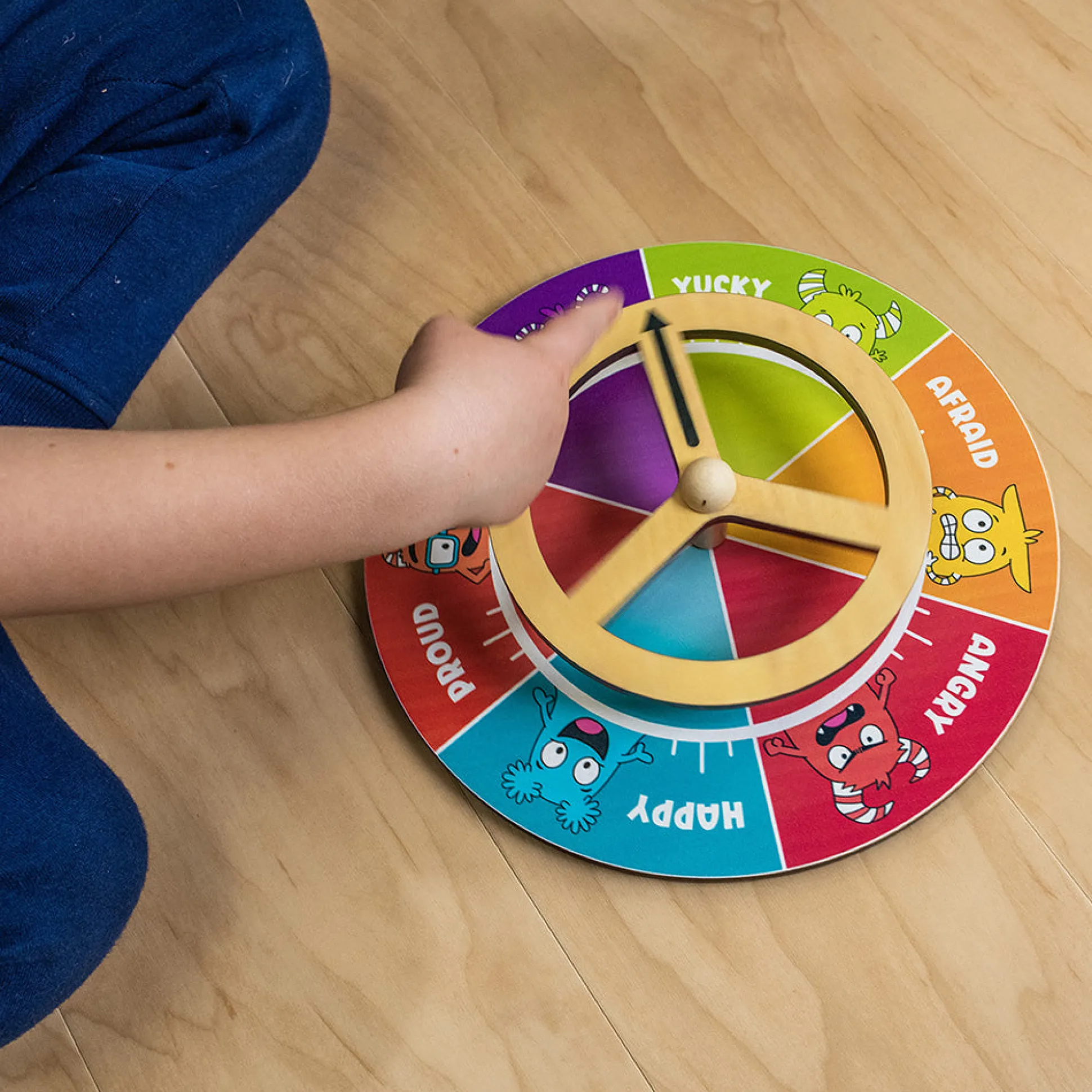 Wooden Emotions Steering Wheel | Hands-On Feelings & Self-Regulation Toy