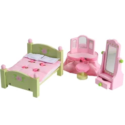 Wooden Fairytale Furniture & Accessories | 38-Piece Hand-Painted Playset