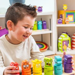 Wooden Feelings Stacking Rings | Emotional Expression & Color Learning Toy