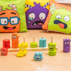 Wooden Feelings Stacking Rings | Emotional Expression & Color Learning Toy