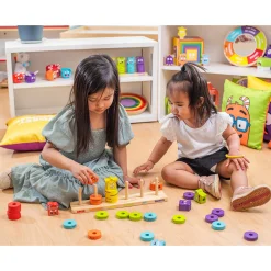 Wooden Feelings Stacking Rings | Emotional Expression & Color Learning Toy