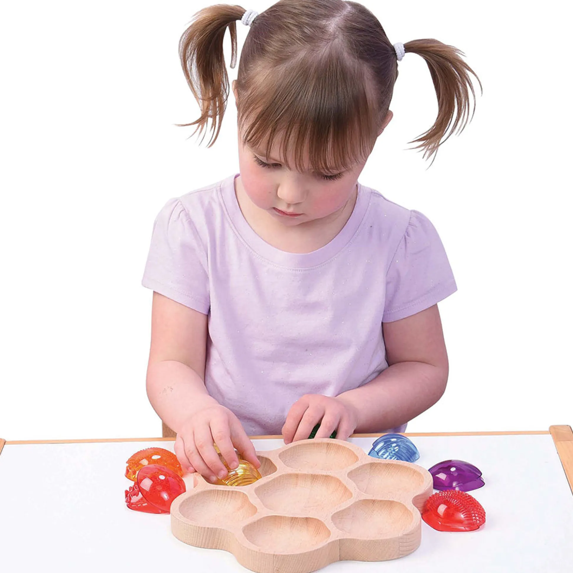 Wooden Flower Sorting Tray | Eco-Friendly Math & Loose Parts Play Tool