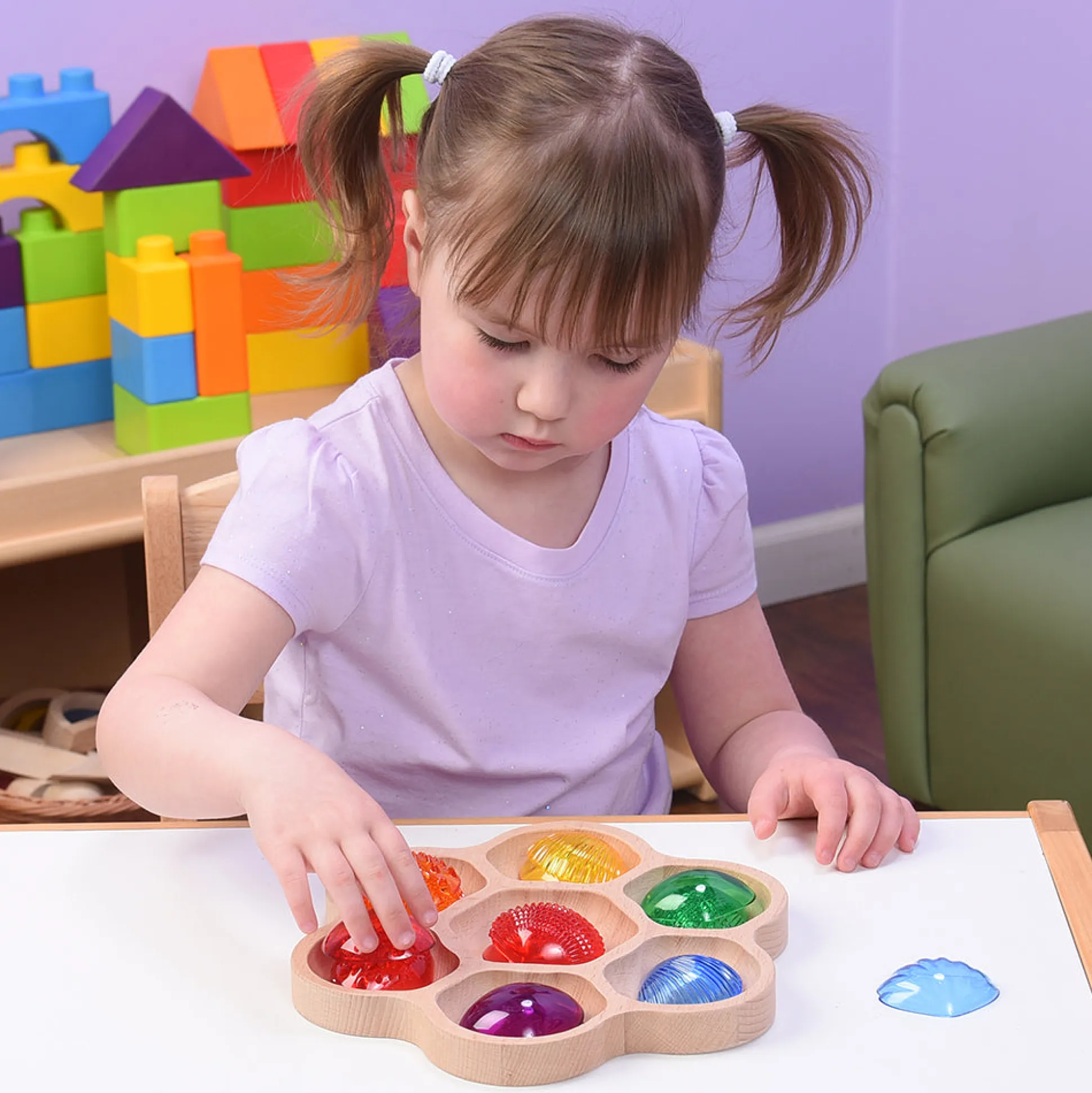Wooden Flower Sorting Tray | Eco-Friendly Math & Loose Parts Play Tool