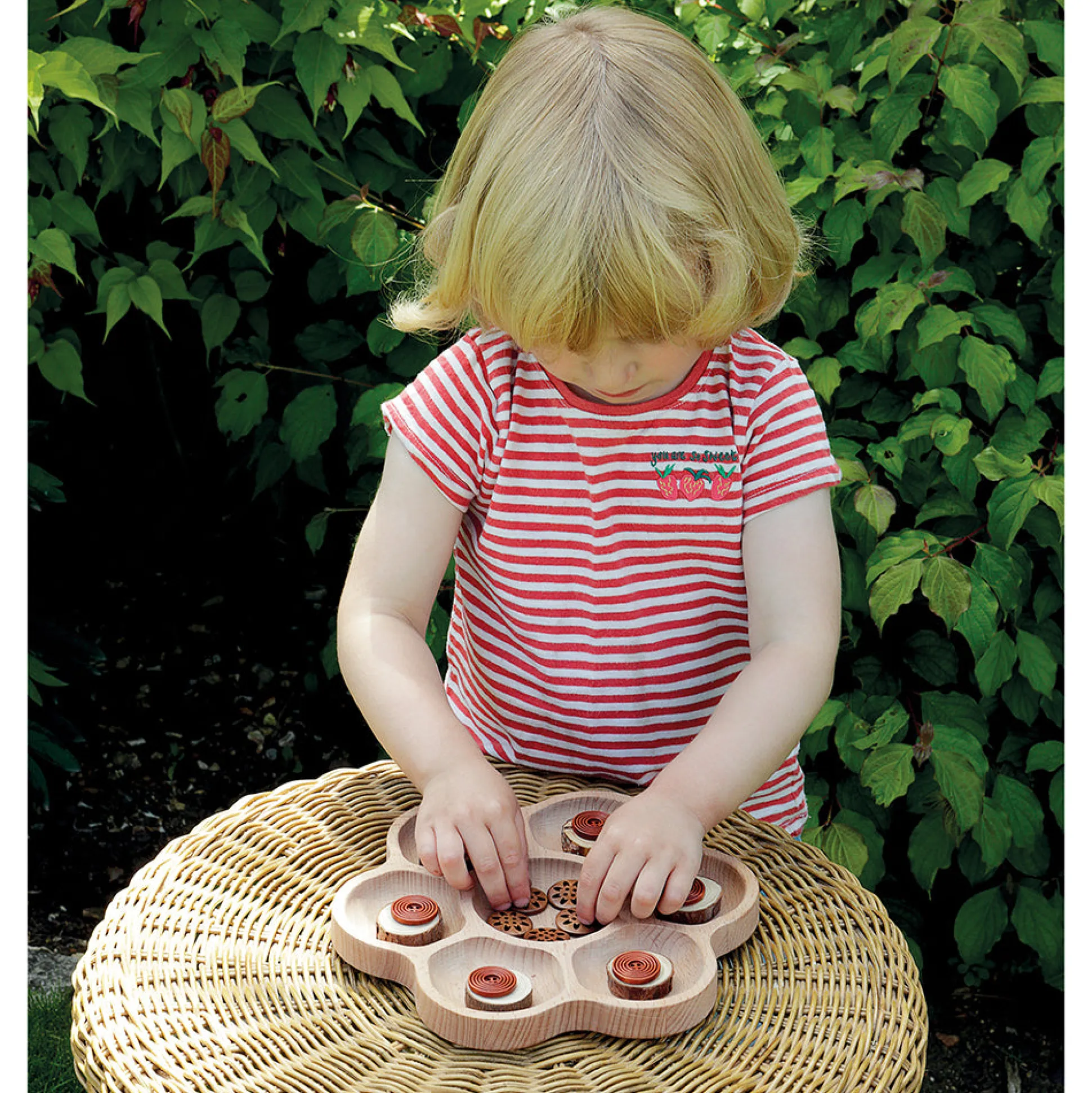 Wooden Flower Sorting Tray | Eco-Friendly Math & Loose Parts Play Tool