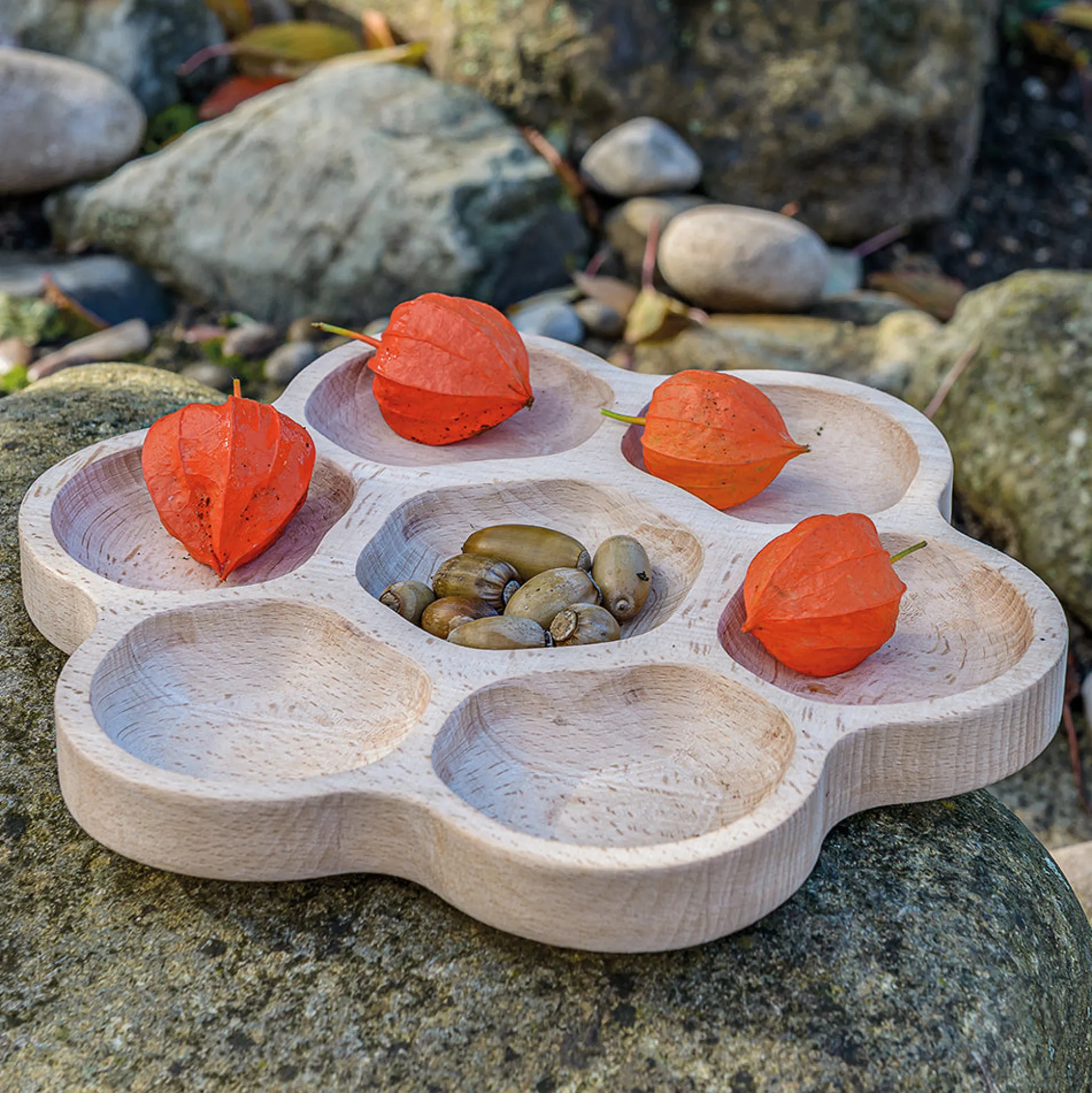 Wooden Flower Sorting Tray | Eco-Friendly Math & Loose Parts Play Tool