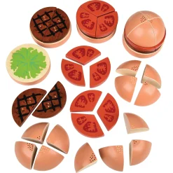 Wooden Fraction Burgers - 40 pieces Montessori Inspired