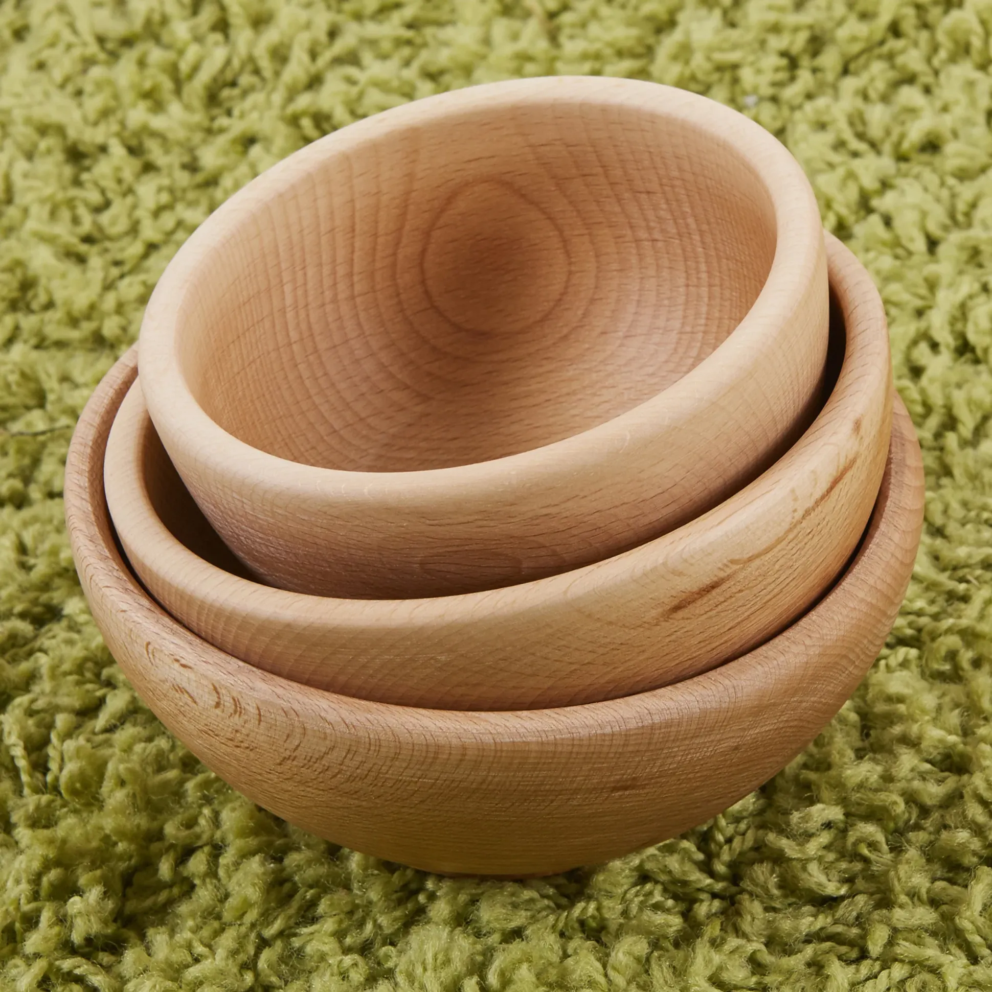 Wooden Nesting Bowls | Montessori Sorting, Sensory & Loose Parts 3-Piece Play Set