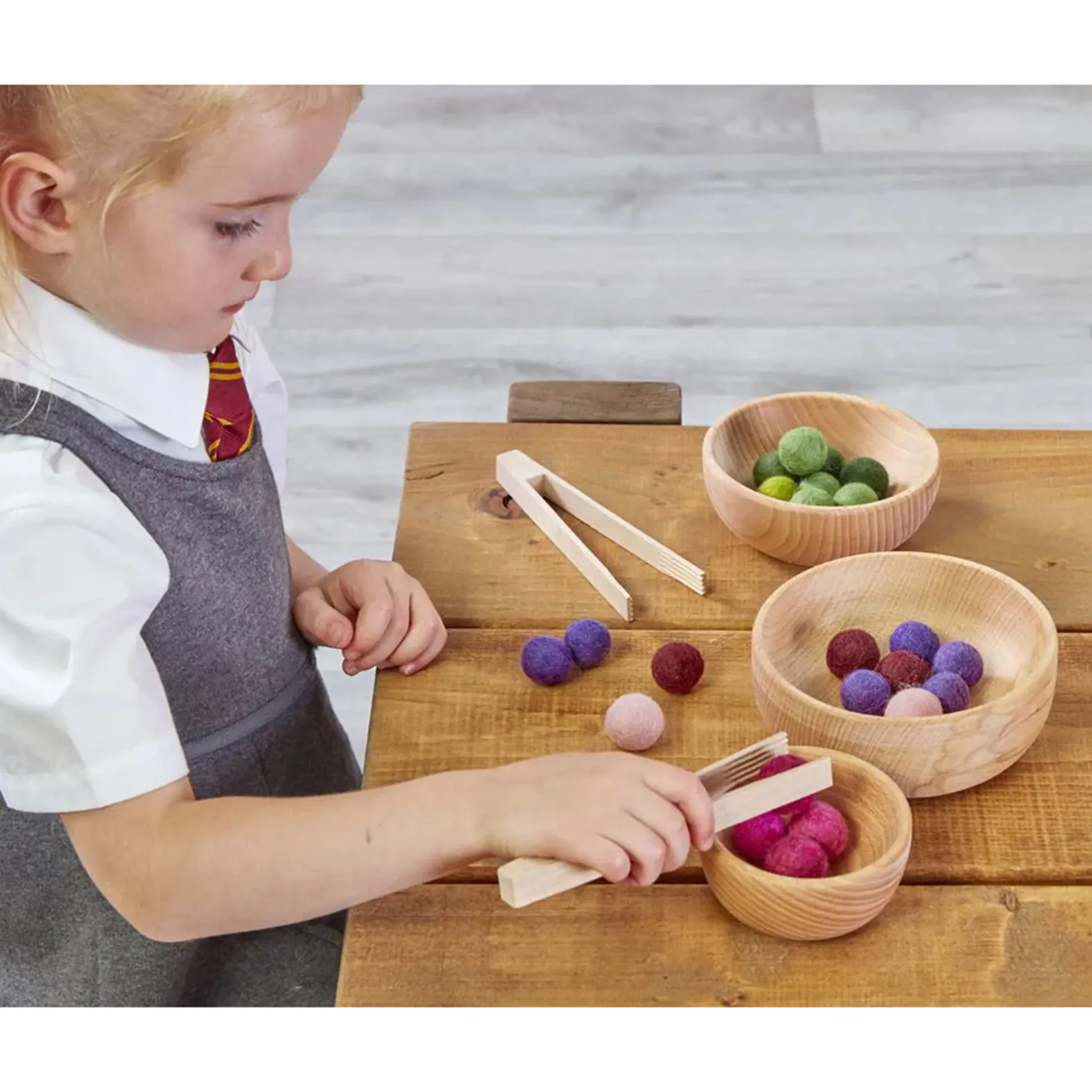 Wooden Nesting Bowls | Montessori Sorting, Sensory & Loose Parts 3-Piece Play Set