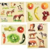 Wooden Photo Puzzles – Foods & Animals (Set of 4)