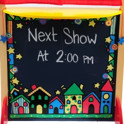 Wooden Puppet Theater with Pullback Curtain