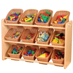 Wooden Rack of Baskets
