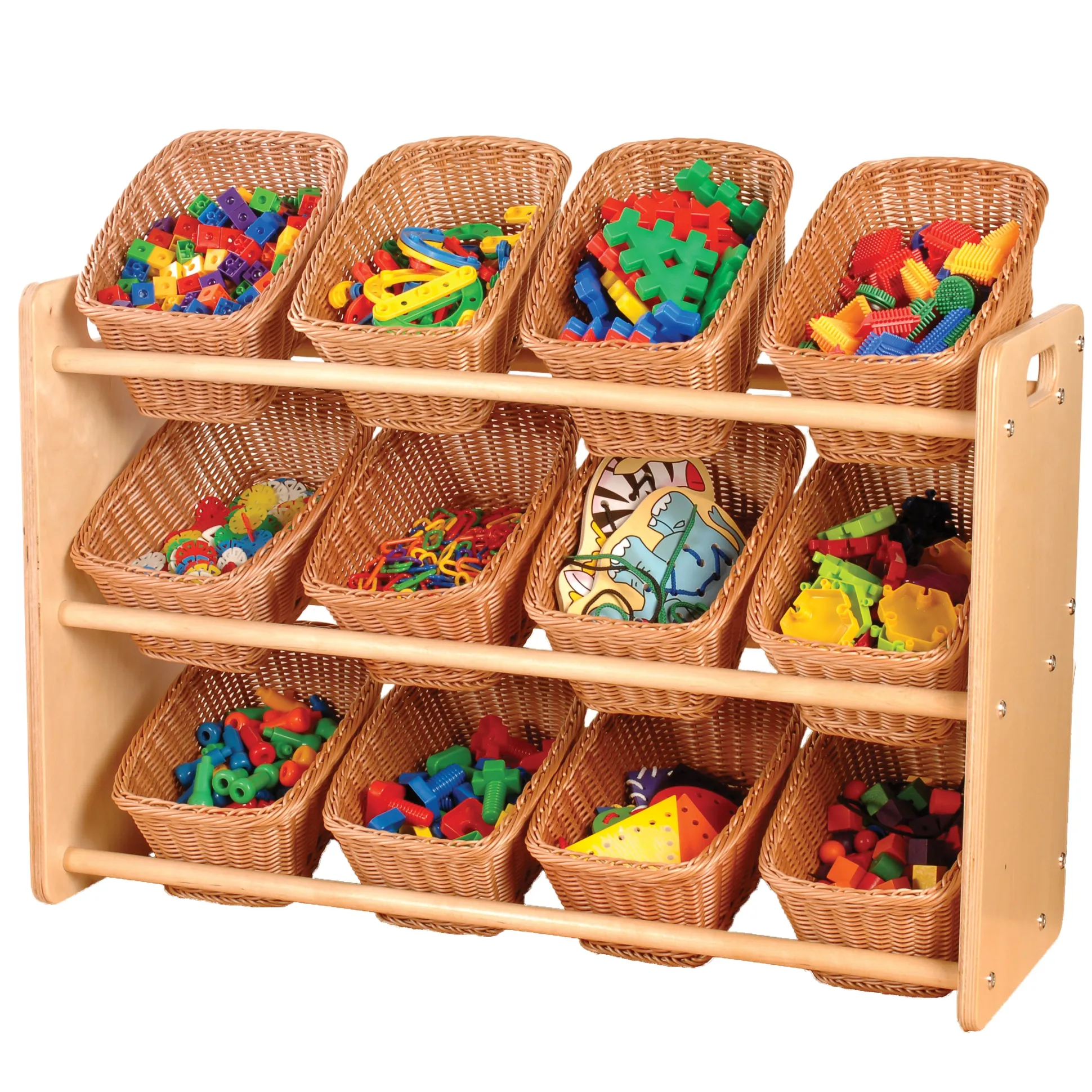 Wooden Rack of Baskets