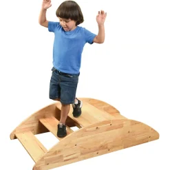 Wooden Rocking Boat & Climbing Steps | Convertible Ride-On Play Structure