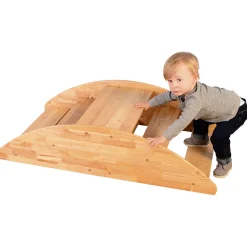 Wooden Rocking Boat & Climbing Steps | Convertible Ride-On Play Structure