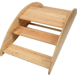 Wooden Rocking Boat & Climbing Steps | Convertible Ride-On Play Structure
