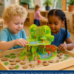 Wooden Small World Forest 3D Playscape – A Whimsical Setting for Preschool Storytelling and Exploration