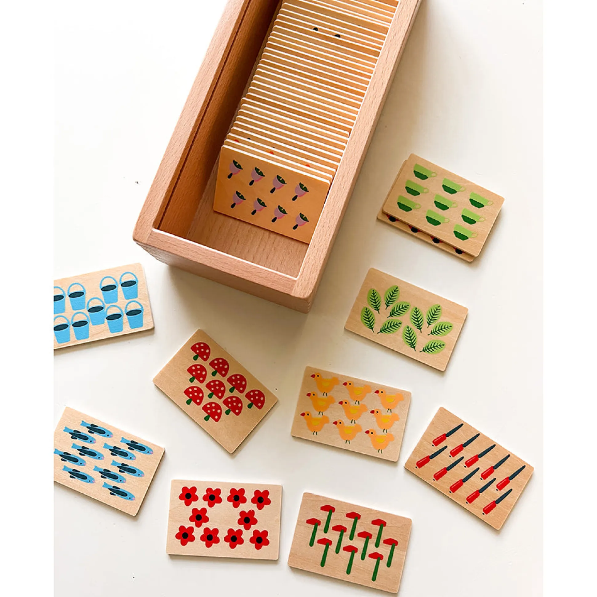 Wooden Sorting Box Combo for Color & Counting | 73-Piece Math and Color Recognition Set