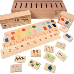 Wooden Sorting Box Combo for Color & Counting | 73-Piece Math and Color Recognition Set