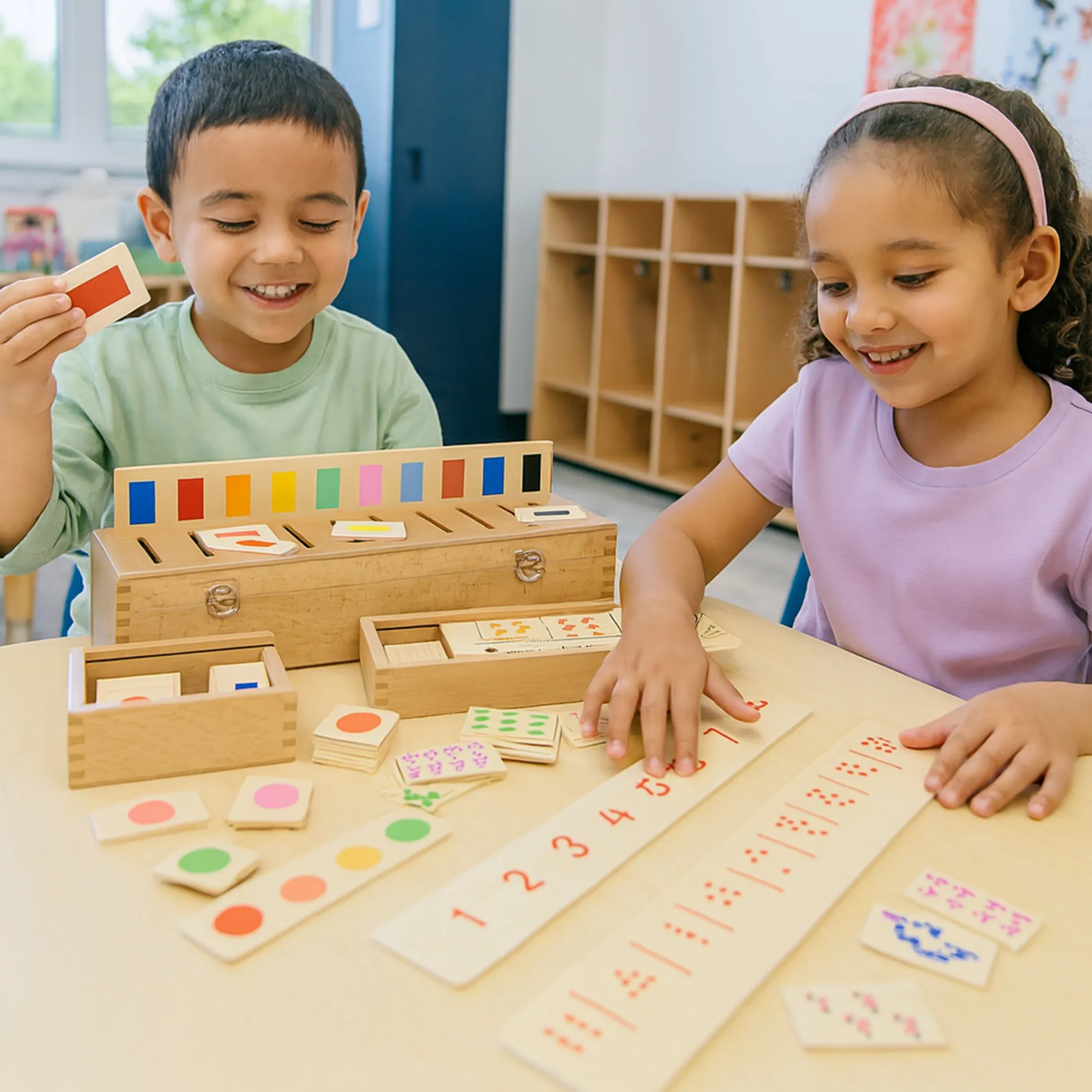 Wooden Sorting Box Combo for Color & Counting | 73-Piece Math and Color Recognition Set