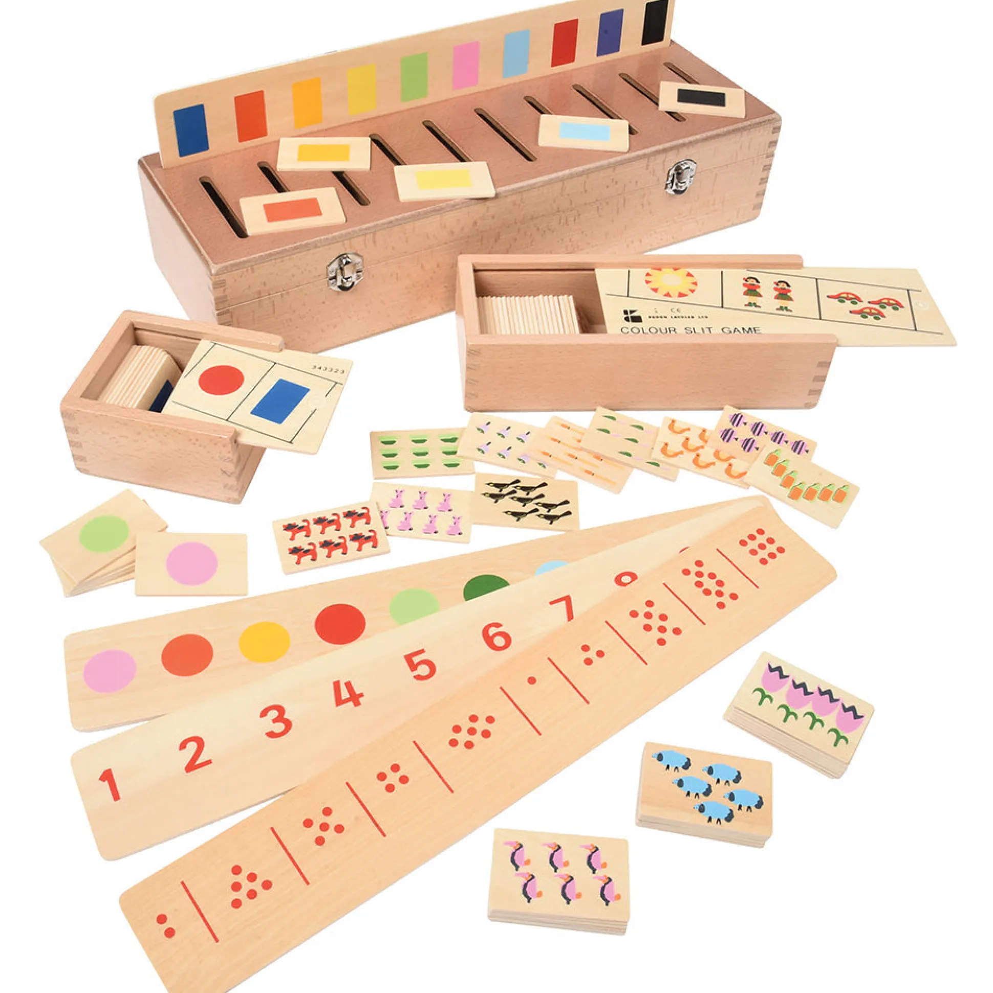 Wooden Sorting Box Combo for Color & Counting | 73-Piece Math and Color Recognition Set