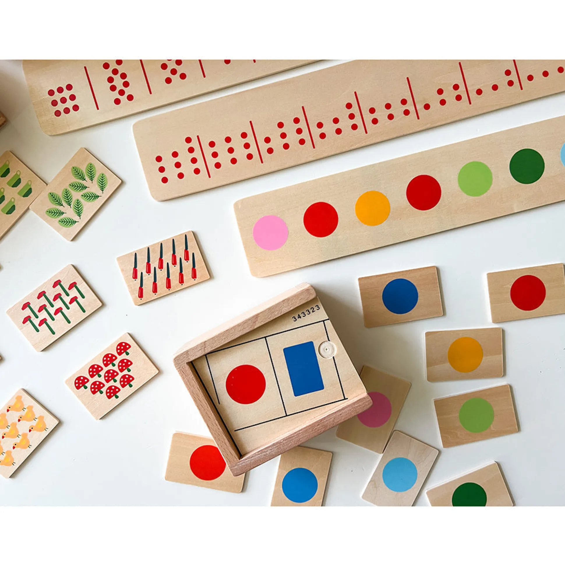 Wooden Sorting Box Combo for Color & Counting | 73-Piece Math and Color Recognition Set