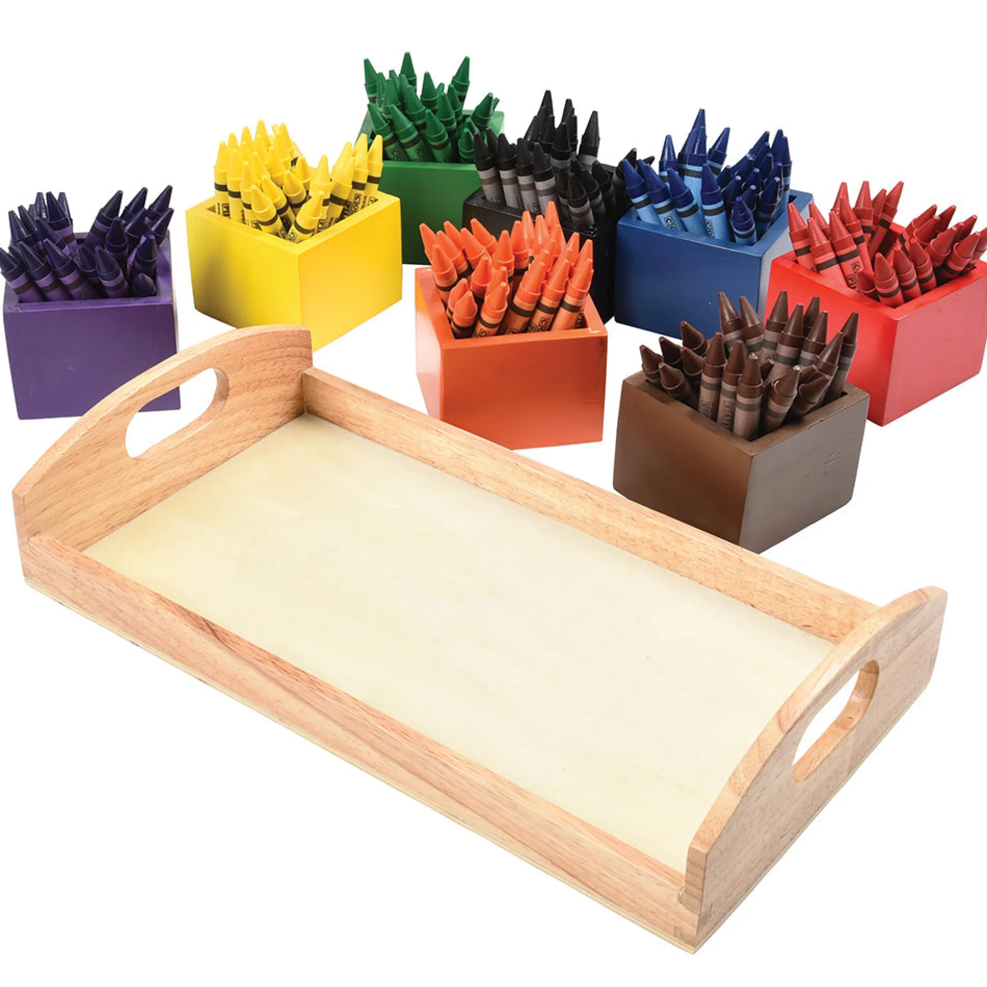 Wooden Tray with Boxes