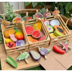 World Kitchen Sensory Play Stones | Global Fruit & Vegetable Tactile Play Set