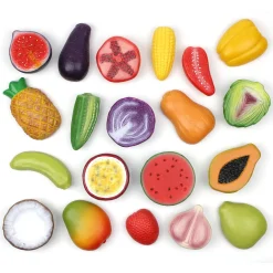World Kitchen Sensory Play Stones | Global Fruit & Vegetable Tactile Play Set
