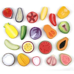 World Kitchen Sensory Play Stones | Global Fruit & Vegetable Tactile Play Set