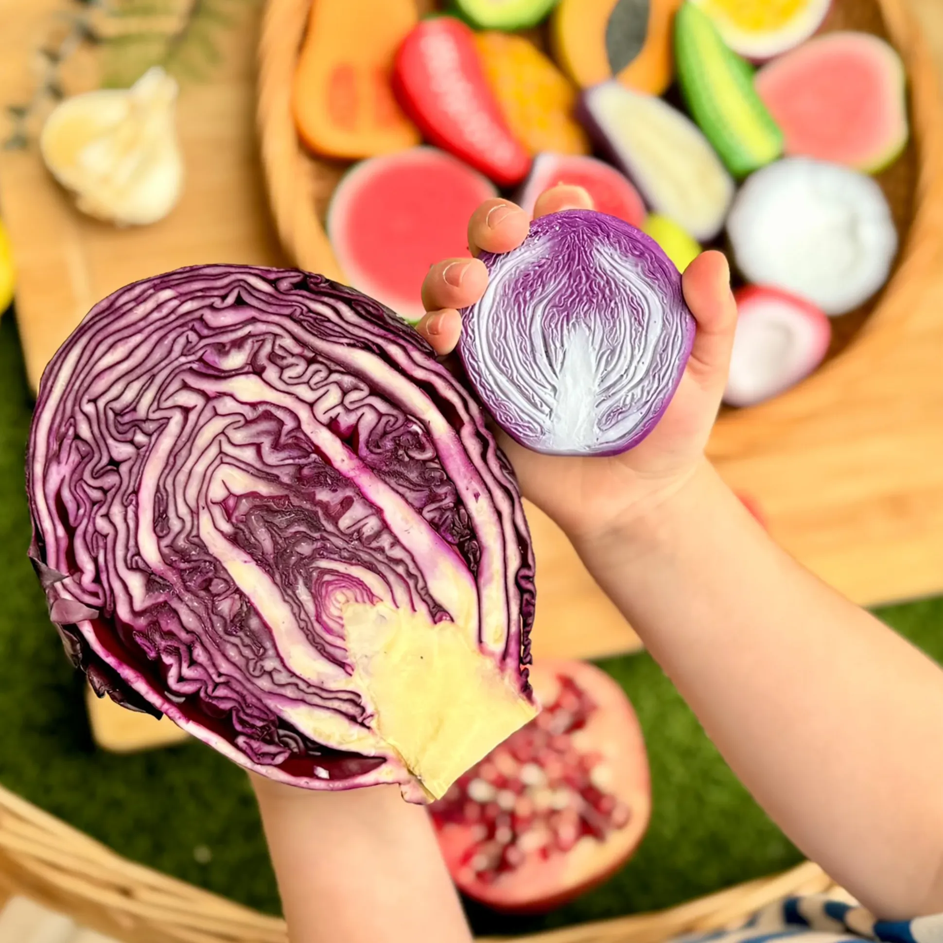 World Kitchen Sensory Play Stones | Global Fruit & Vegetable Tactile Play Set