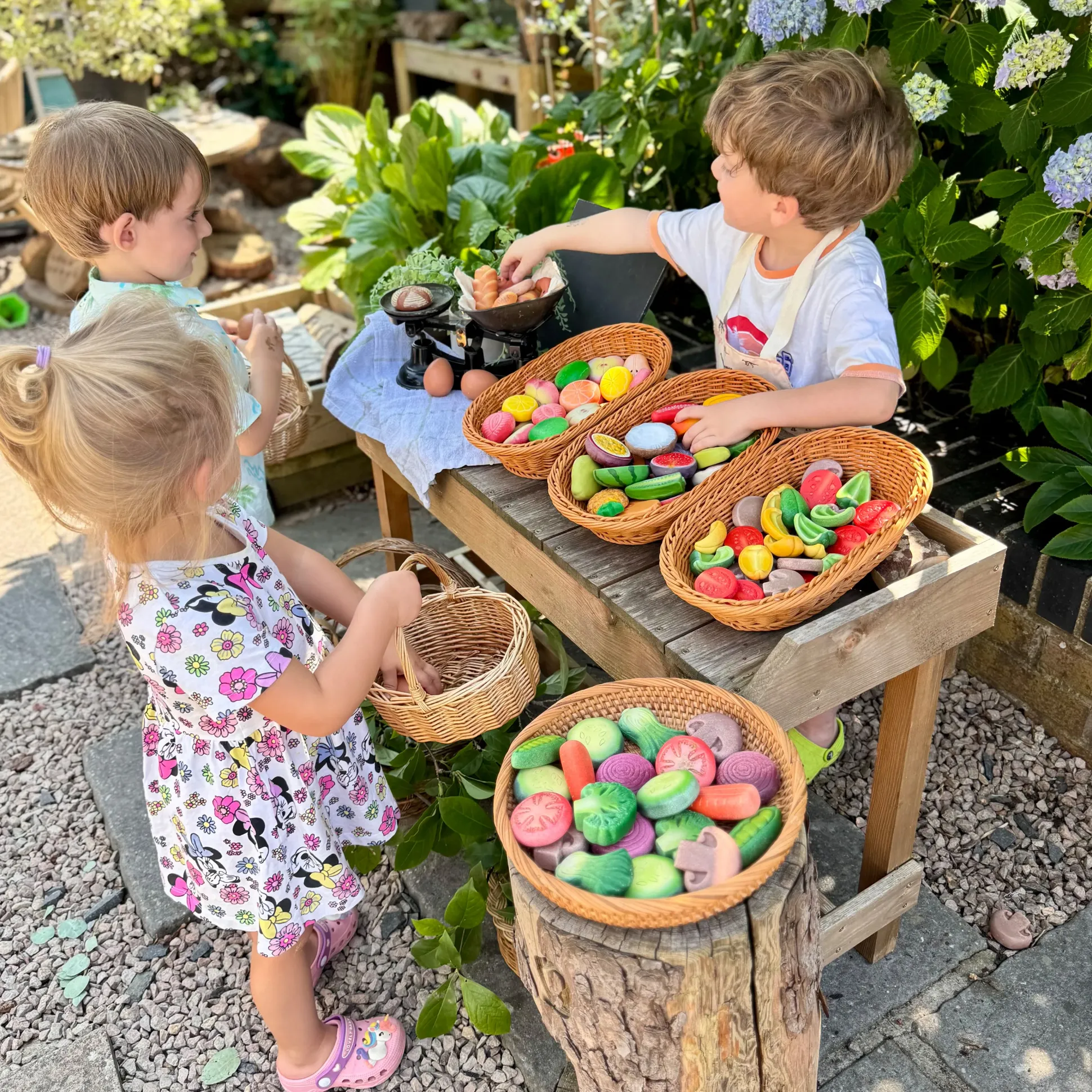 World Kitchen Sensory Play Stones | Global Fruit & Vegetable Tactile Play Set