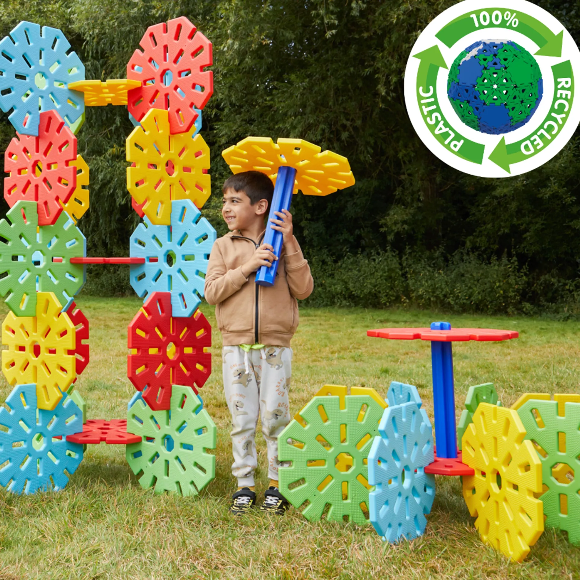 XL Octoplay Large Construction Set | Oversized STEM Building Toy with 40 Interlocking Pieces & Poles