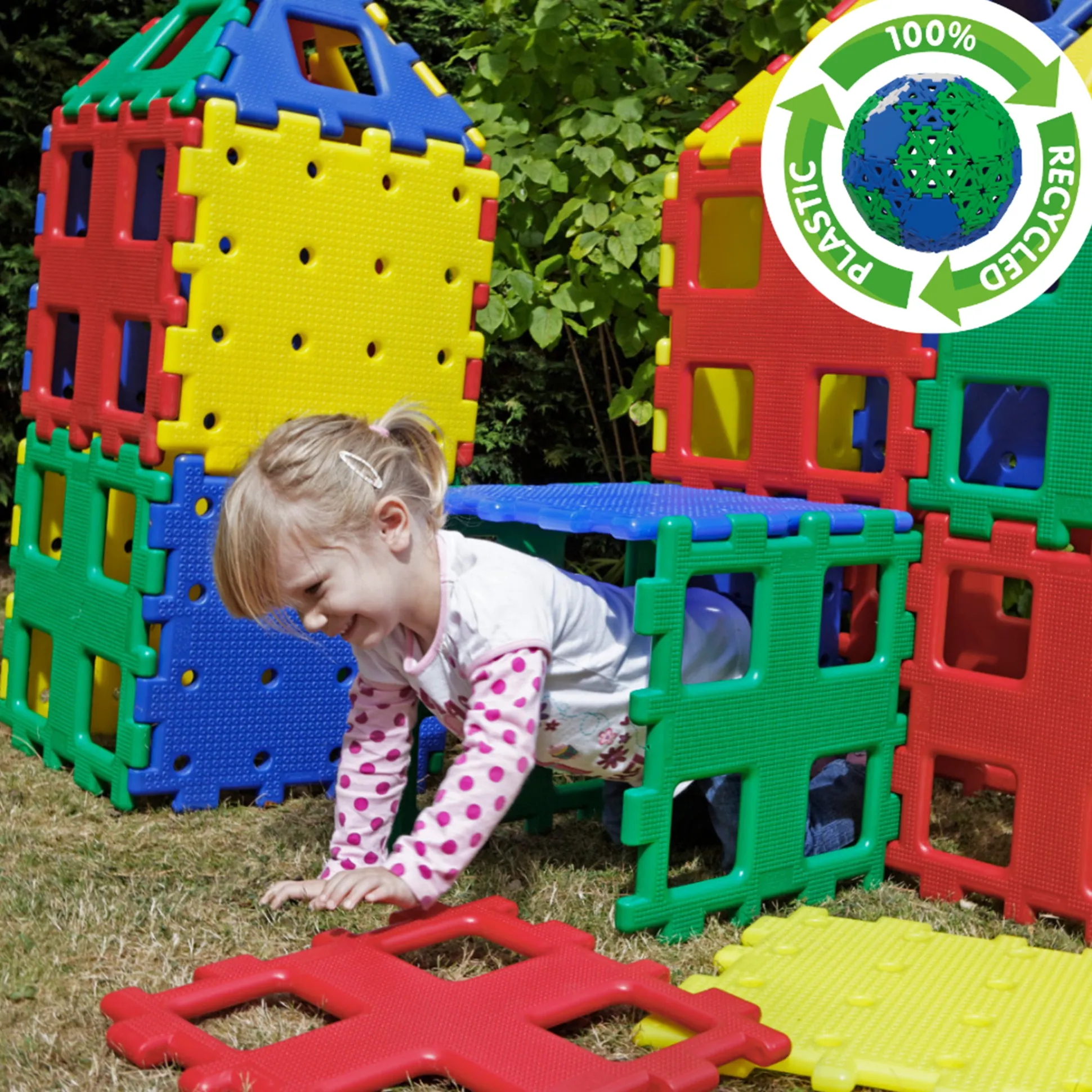 XL Polydron 36 Piece Construction Set | Large-Scale STEM Building Toy with Squares & Triangles
