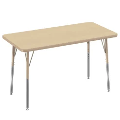 24" x 48" Maple Adjustable Activity Table | Durable Classroom Table with Standard Chrome Legs